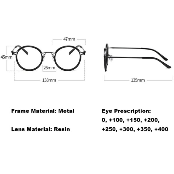 "Round Reading Glasses with Anti-Blue Light - Image 5