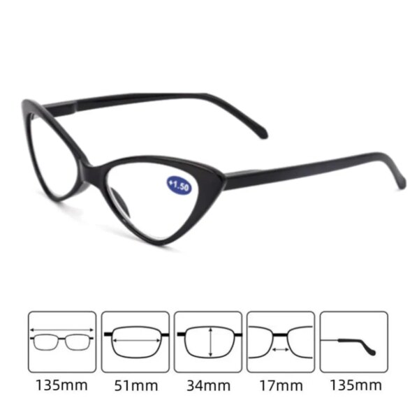 Women's Cat Eye Reading Glasses - Black Leopard Frame - Image 5