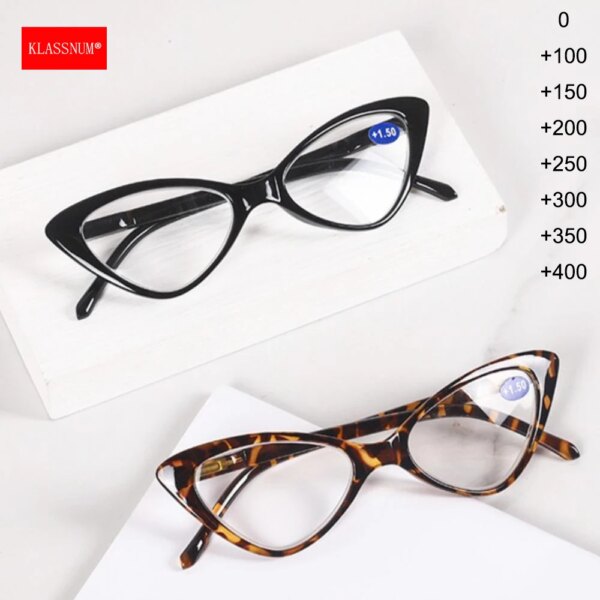 Women's Cat Eye Reading Glasses - Black Leopard Frame