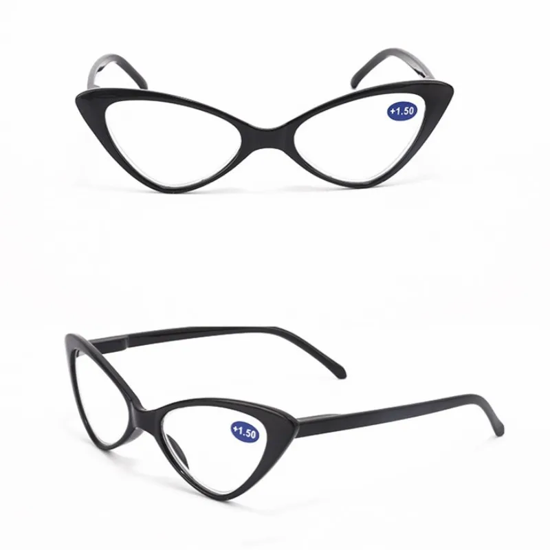 Women Cat Eye Reading Glasses Anti Blue Light  Magnifying Computer Glasses Clear Lens Black Leopard Frame Plus Reading Glasses