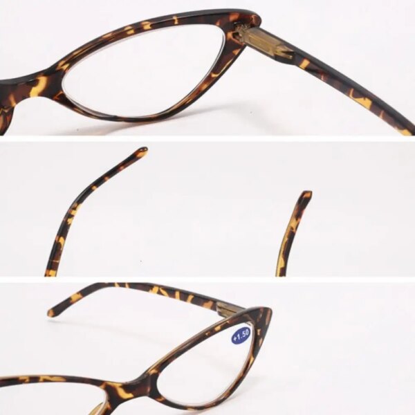 Women's Cat Eye Reading Glasses - Black Leopard Frame - Image 6