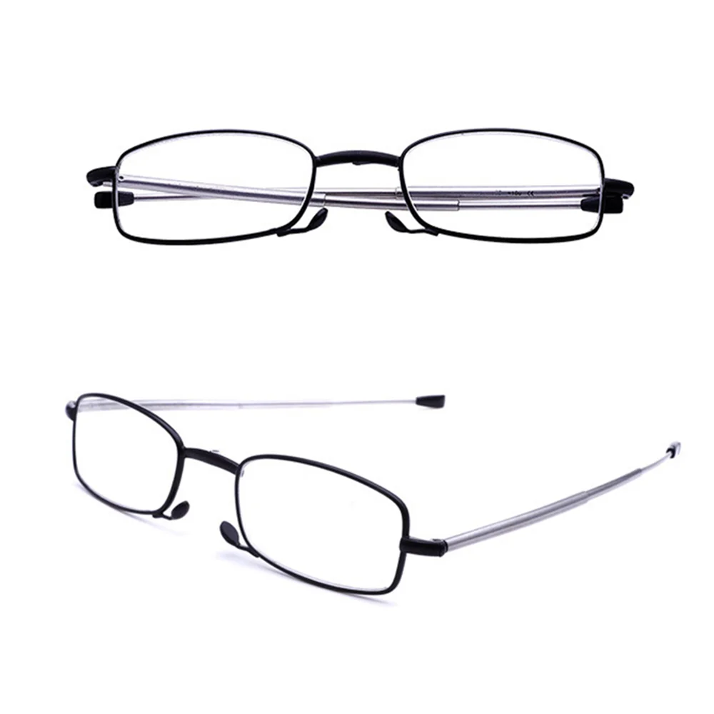 Folding Reading Glasses for Women Small Frame Metal Glasses With Original Box Portable Black Men Farsighted Glasses +1 to +4