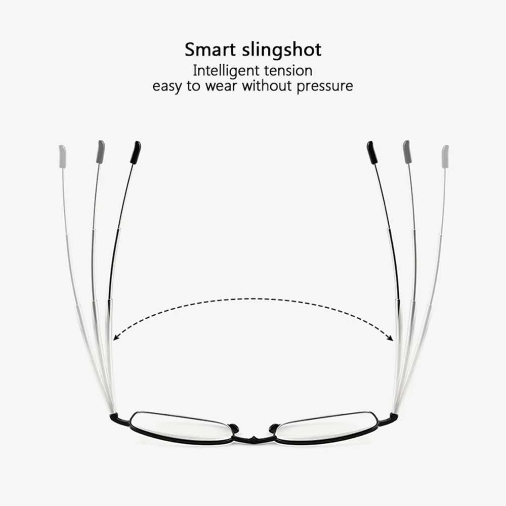 Folding Reading Glasses for Women Small Frame Metal Glasses With Original Box Portable Black Men Farsighted Glasses +1 to +4