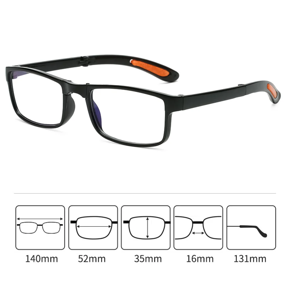 Folding Reading Glasses Diopter +1.0 to +4.0 Anti-blue Light Presbyopia Eyeglasses with Portable Case Men Women TR90 Eyewear