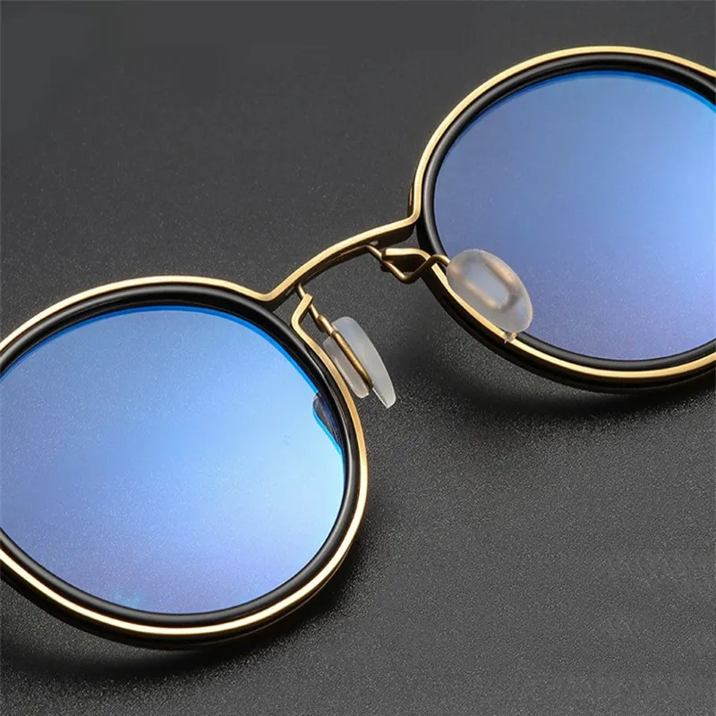 Reading Glasses Men Luxury Round Frame Magnifying Glasses Clear Lens Anti Blue Light Glasses Men Women Metal Reading Glasses New