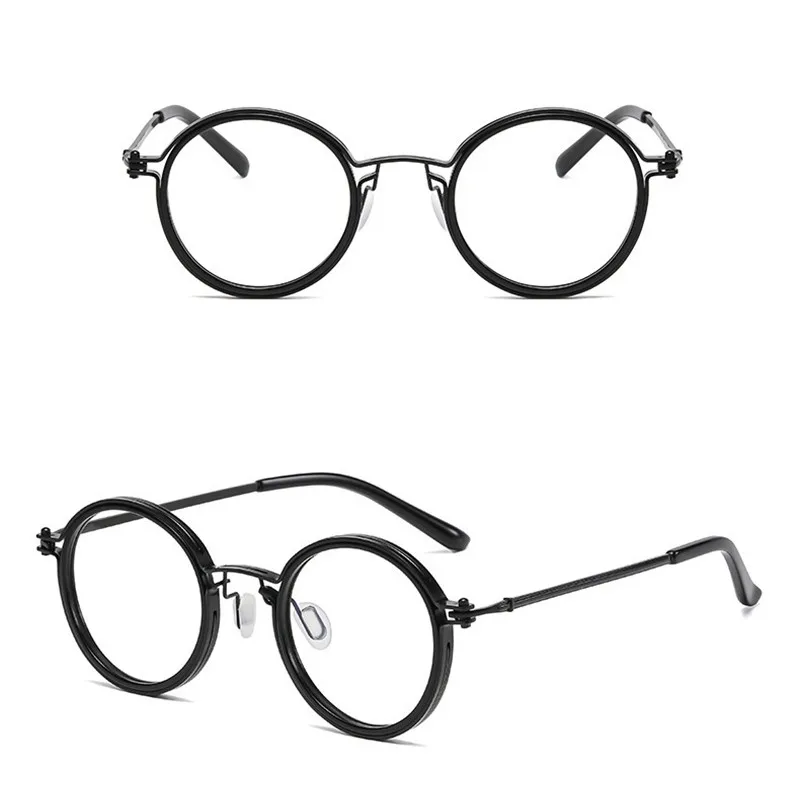 Reading Glasses Men Luxury Round Frame Magnifying Glasses Clear Lens Anti Blue Light Glasses Men Women Metal Reading Glasses New