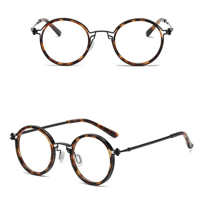 Reading Glasses Men Luxury Round Frame Magnifying Glasses Clear Lens Anti Blue Light Glasses Men Women Metal Reading Glasses New