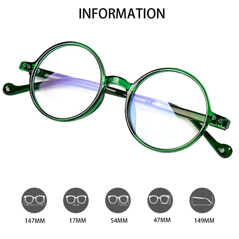 Round Reading Glasses Women Magnifier Presbyopic Glasses Ultralight Far Sight Eyewear Men Diopter  +1.0+2.0+3.0+4.0 Retro Green