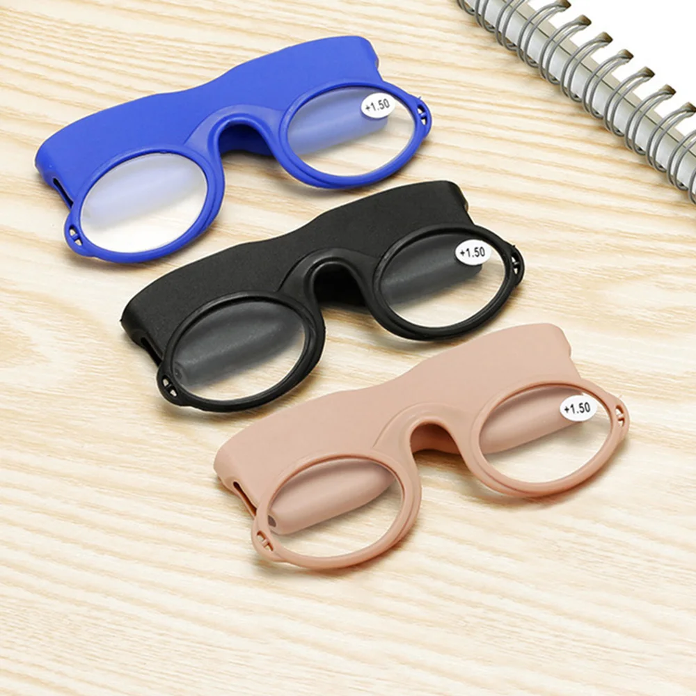 Silicone Nose Clip Reading Glasses Mini Foam Women Nose Glasses Men Portable Magnifying Eyeglasses Lazy Readers Eyewear +1.0-+4.